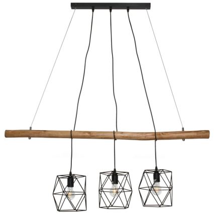 Leuchten Direkt 15503-18 - Kattokruunu johdossa EDGAR 3xE27/60W/230V eukalyptus