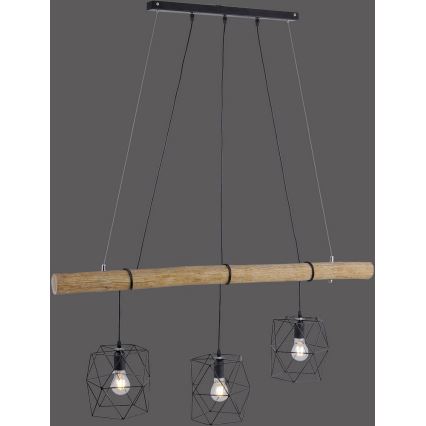 Leuchten Direkt 15503-18 - Kattokruunu johdossa EDGAR 3xE27/60W/230V eukalyptus