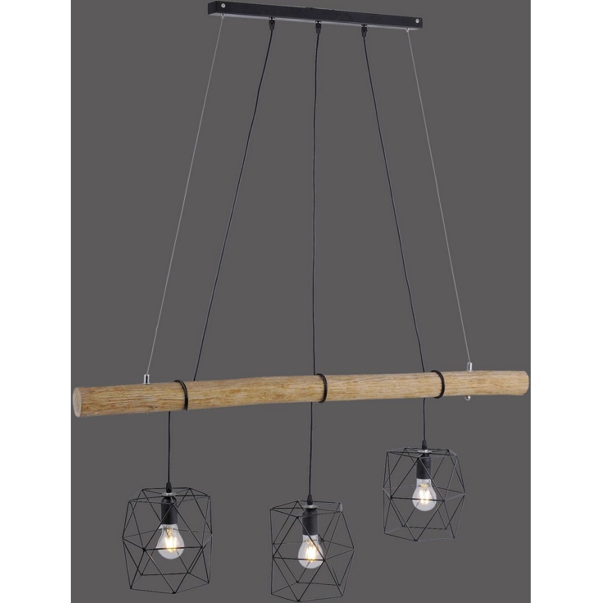 Leuchten Direkt 15503-18 - Kattokruunu johdossa EDGAR 3xE27/60W/230V eukalyptus