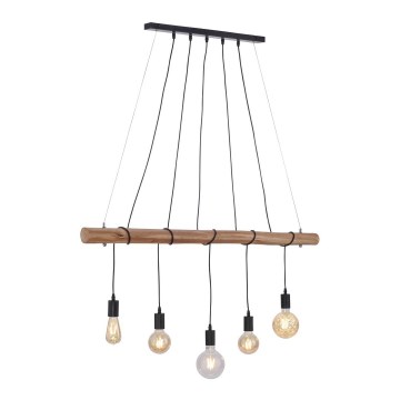 Leuchten Direkt 15515-18 - Kattokruunu johdossa DAMIAN 5xE27/60W/230V eukalyptus