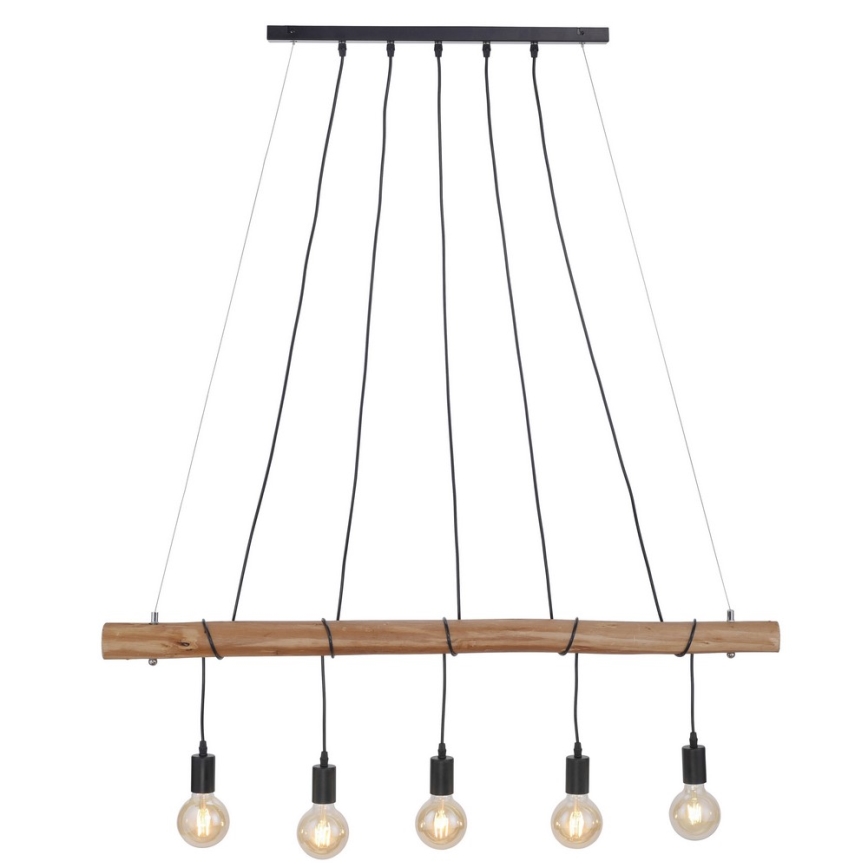 Leuchten Direkt 15515-18 - Kattokruunu johdossa DAMIAN 5xE27/60W/230V eukalyptus