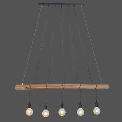 Leuchten Direkt 15515-18 - Kattokruunu johdossa DAMIAN 5xE27/60W/230V eukalyptus