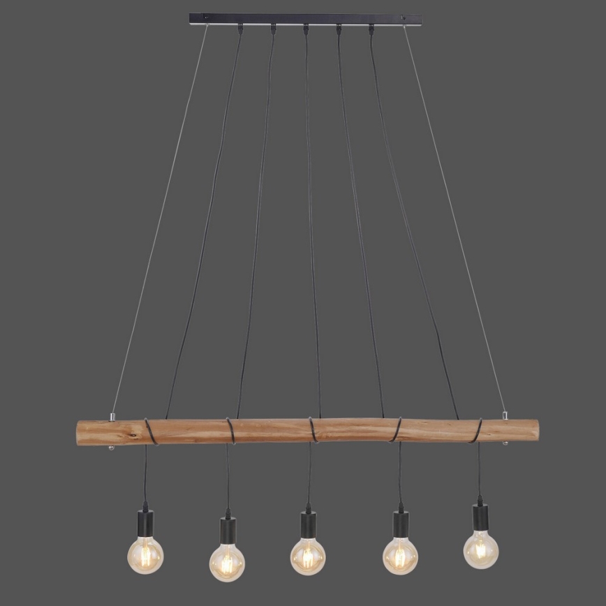 Leuchten Direkt 15515-18 - Kattokruunu johdossa DAMIAN 5xE27/60W/230V eukalyptus