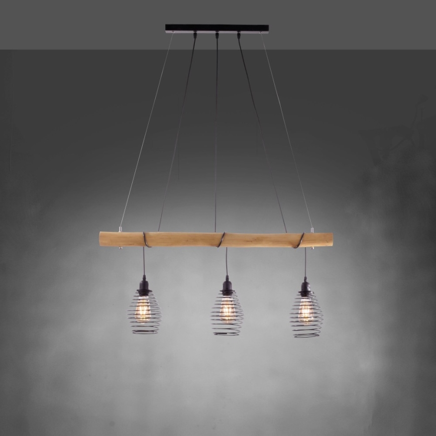 Leuchten Direkt 15526-79 - Kattokruunu johdossa SPRING 3xE27/40W/230V eukalyptus