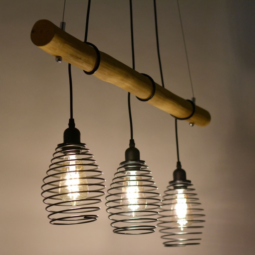 Leuchten Direkt 15526-79 - Kattokruunu johdossa SPRING 3xE27/40W/230V eukalyptus