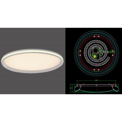 Leuchten Direkt 15544-16 - LED RGB Himmennettävä kattovalo RIBBON LED/15W/230V + kaukosäädin