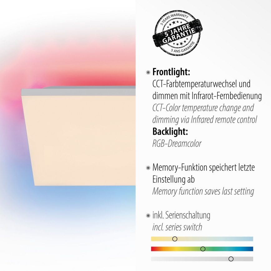 Leuchten Direkt 15561-16 - LED RGB Himmennettävä kattovalo CONRAD LED/27W/230V + kaukosäädin