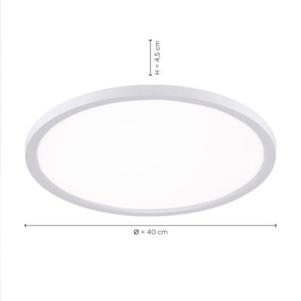 Leuchten Direkt 15571-16 - LED Himmennettävä kattovalo FLAT LED/23,5W/230V 2700-5000K + kauko-ohjain
