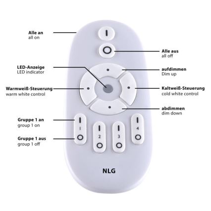 Leuchten Direkt 15571-18 - LED Himmennettävä kattovalo FLAT LED/23,5W/230V 2700-5000K + kauko-ohjain