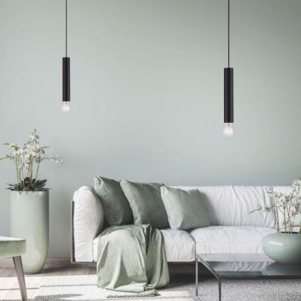 Leuchten Direkt 15617-18 - Riippuvalaisin BRUNA 1xE27/60W/230V musta