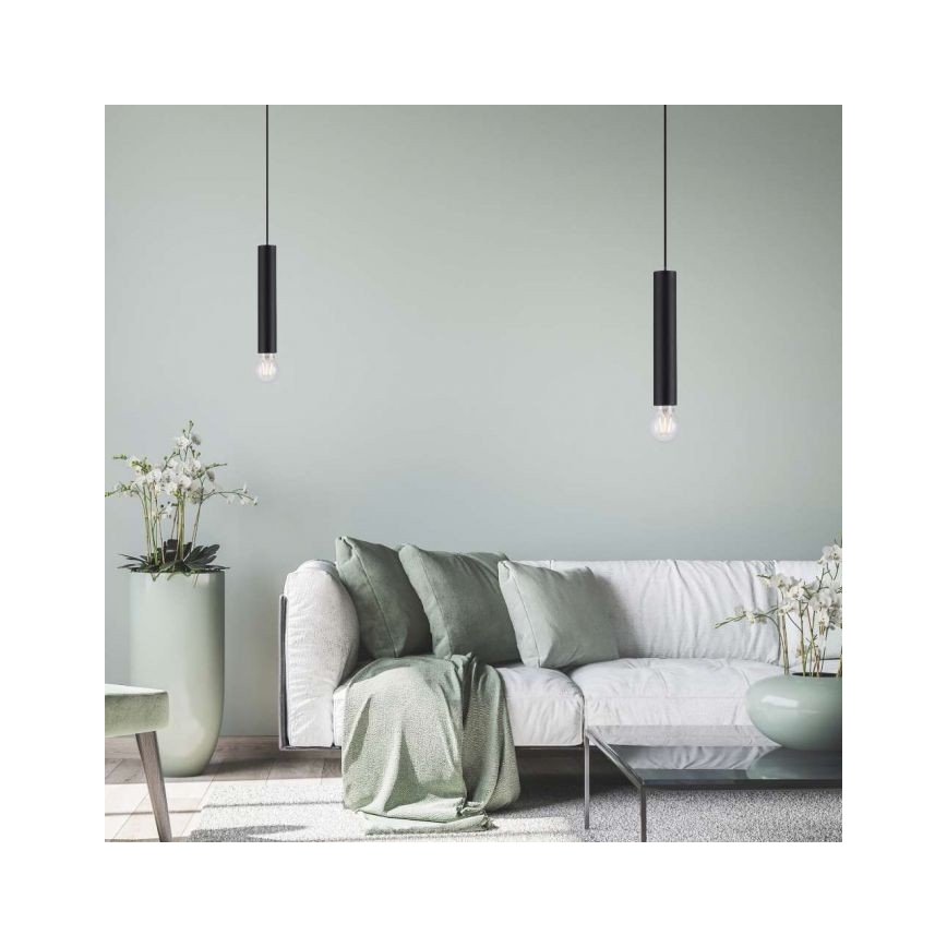 Leuchten Direkt 15617-18 - Riippuvalaisin BRUNA 1xE27/60W/230V musta
