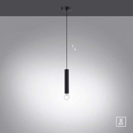 Leuchten Direkt 15617-18 - Riippuvalaisin BRUNA 1xE27/60W/230V musta
