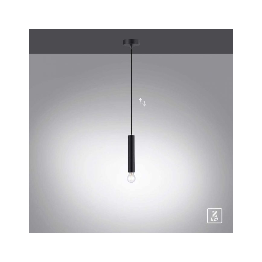 Leuchten Direkt 15617-18 - Riippuvalaisin BRUNA 1xE27/60W/230V musta