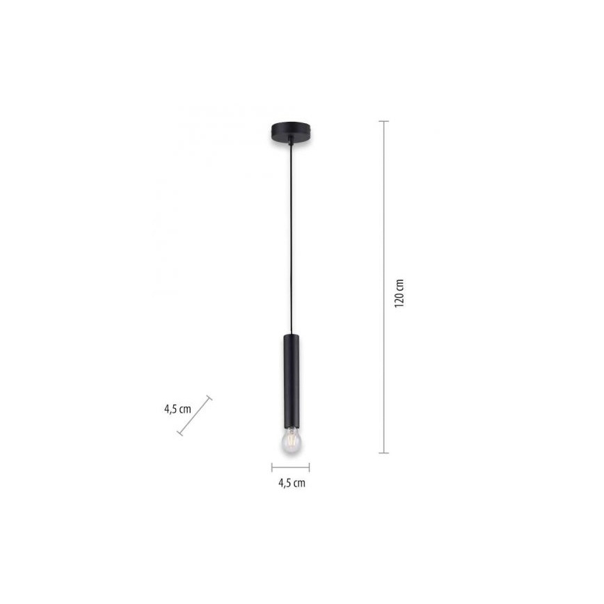 Leuchten Direkt 15617-18 - Riippuvalaisin BRUNA 1xE27/60W/230V musta