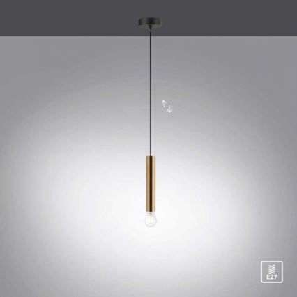 Leuchten Direkt 15617-60 - Riippuvalaisin BRUNA 1xE27/60W/230V messinki