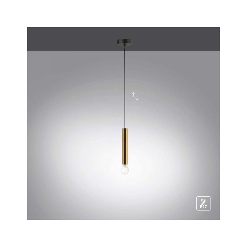 Leuchten Direkt 15617-60 - Riippuvalaisin BRUNA 1xE27/60W/230V messinki