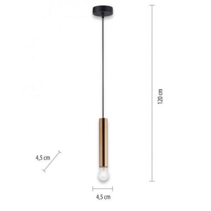 Leuchten Direkt 15617-60 - Riippuvalaisin BRUNA 1xE27/60W/230V messinki
