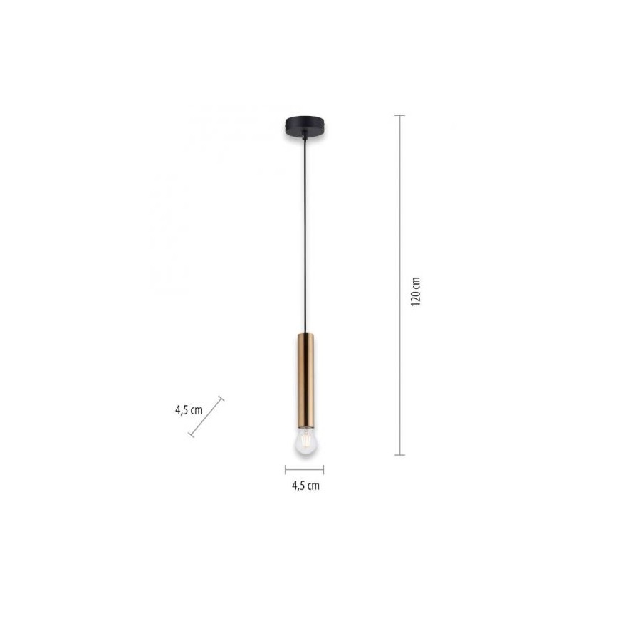 Leuchten Direkt 15617-60 - Riippuvalaisin BRUNA 1xE27/60W/230V messinki