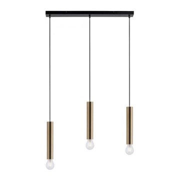 Leuchten Direkt 15618-60 - Riippuvalaisin BRUNA 3xE27/60W/230V messinki