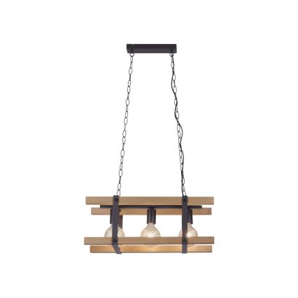 Leuchten Direkt 15683-79 - Kattokruunu ketjussa EDITH 3xE27/60W/230V mänty