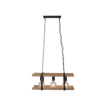 Leuchten Direkt 15683-79 - Kattokruunu ketjussa EDITH 3xE27/60W/230V mänty