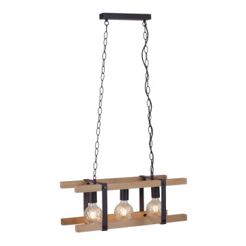 Leuchten Direkt 15683-79 - Kattokruunu ketjussa EDITH 3xE27/60W/230V mänty