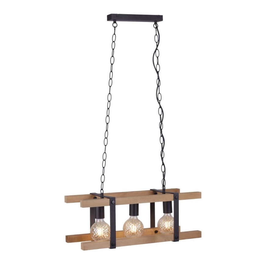Leuchten Direkt 15683-79 - Kattokruunu ketjussa EDITH 3xE27/60W/230V mänty