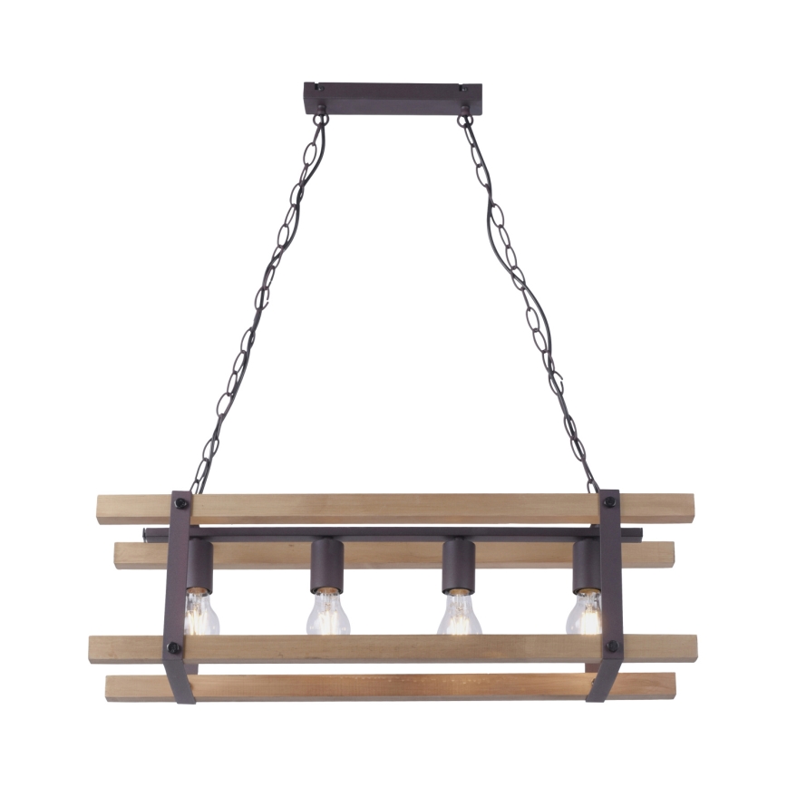Leuchten Direkt 15684-79 - Kattokruunu ketjussa EDITH 4xE27/60W/230V mänty