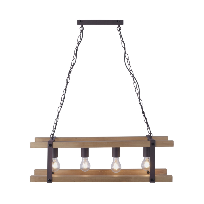 Leuchten Direkt 15684-79 - Kattokruunu ketjussa EDITH 4xE27/60W/230V mänty