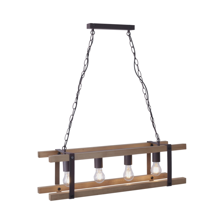 Leuchten Direkt 15684-79 - Kattokruunu ketjussa EDITH 4xE27/60W/230V mänty