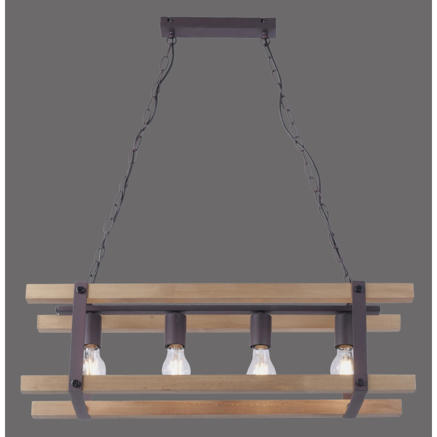 Leuchten Direkt 15684-79 - Kattokruunu ketjussa EDITH 4xE27/60W/230V mänty