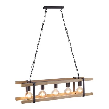 Leuchten Direkt 15685-79 - Kattokruunu ketjussa EDITH 5xE27/60W/230V mänty