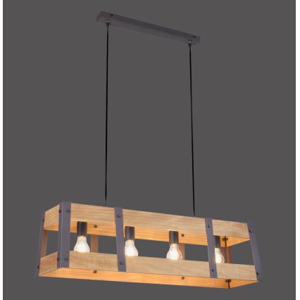 Leuchten Direkt 15721-79 - Kattokruunu narulla CRATE 4xE27/60W/230V