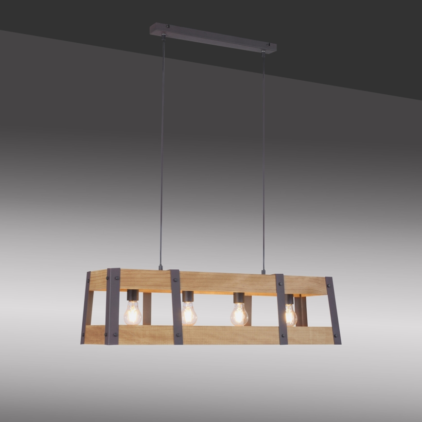 Leuchten Direkt 15721-79 - Kattokruunu narulla CRATE 4xE27/60W/230V