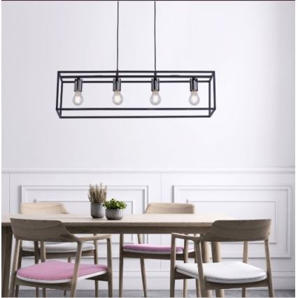 Leuchten Direkt 15854-18 - Kattokruunu johdossa FABIO 4xE27/60W/230V