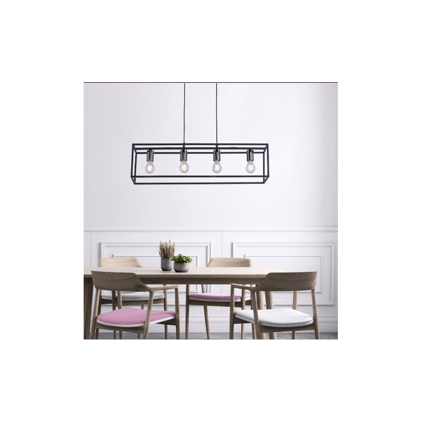 Leuchten Direkt 15854-18 - Kattokruunu johdossa FABIO 4xE27/60W/230V