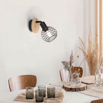 Leuchten Direkt 15921-79 - Seinäkohdevalo EUGEN 1xE14/40W/230V tammi
