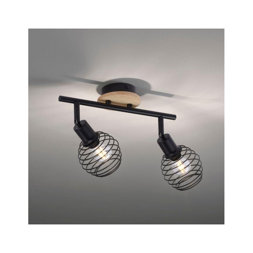 Leuchten Direkt 15922-79 - Kohdevalo EUGEN 2xE14/40W/230V tammi