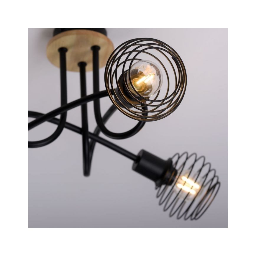 Leuchten Direkt 15923-79 - Kiinteä kattokruunu EUGEN 3xE14/40W/230V tammi