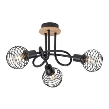 Leuchten Direkt 15923-79 - Kiinteä kattokruunu EUGEN 3xE14/40W/230V tammi