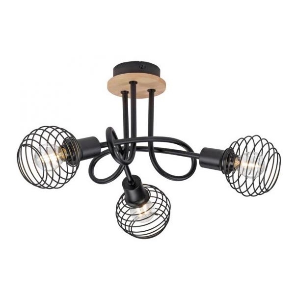 Leuchten Direkt 15923-79 - Kiinteä kattokruunu EUGEN 3xE14/40W/230V tammi