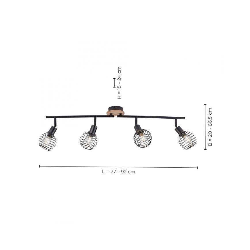 Leuchten Direkt 15924-79 - Kohdevalo EUGEN 4xE14/40W/230V tammi