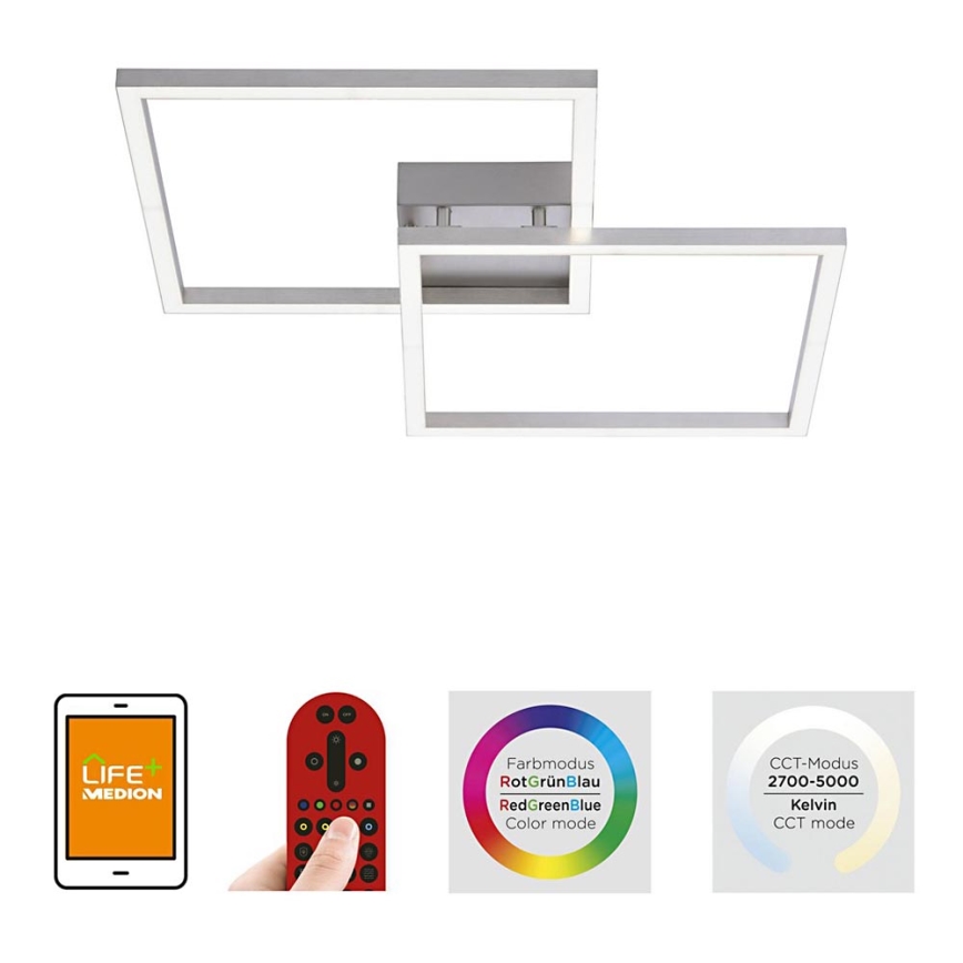 Leuchten Direkt 16429-55 - Himmennettävä LED-RGB-kattovalaisin LOLA 2xLED/12,5W/230V Tuya + kauko-ohjaus