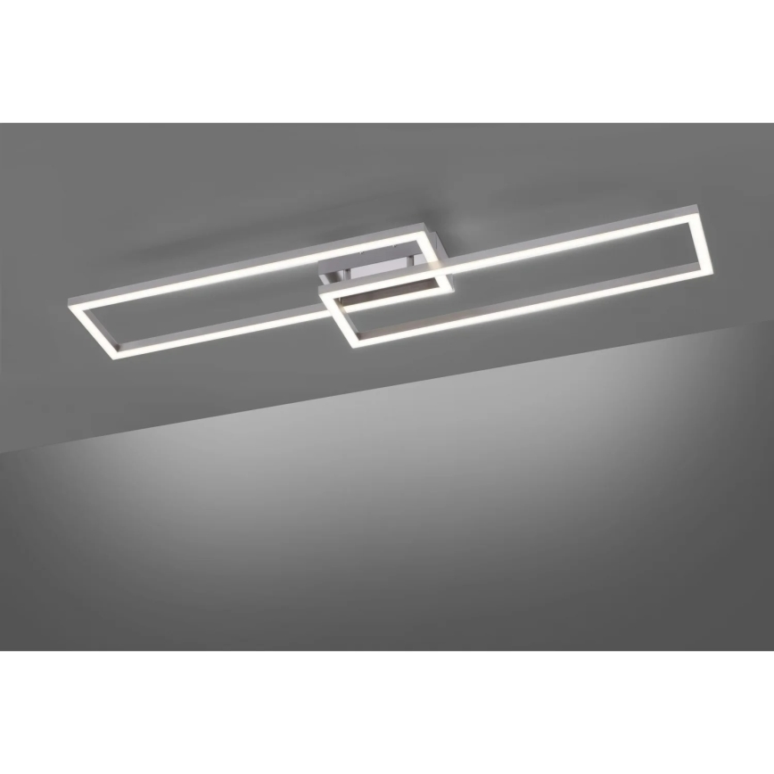 Leuchten Direkt 16430-55 - himmennettävä LED RGBW kattovalaisin MAXI 2xLED/18W/230V 2700-5000K mattakromi + kaukosäädin