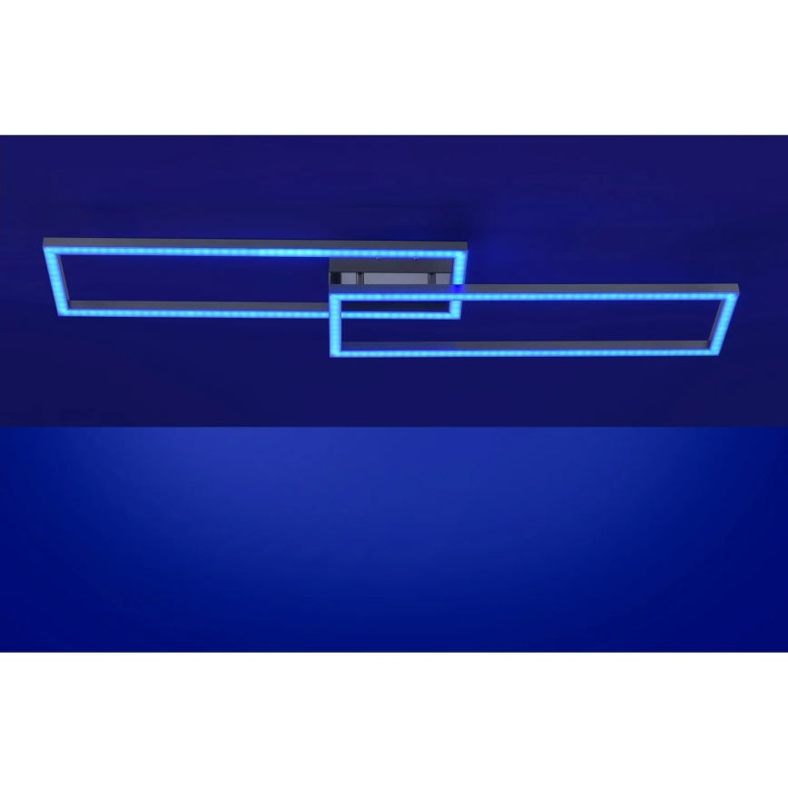 Leuchten Direkt 16430-55 - himmennettävä LED RGBW kattovalaisin MAXI 2xLED/18W/230V 2700-5000K mattakromi + kaukosäädin
