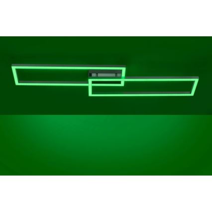 Leuchten Direkt 16430-55 - himmennettävä LED RGBW kattovalaisin MAXI 2xLED/18W/230V 2700-5000K mattakromi + kaukosäädin