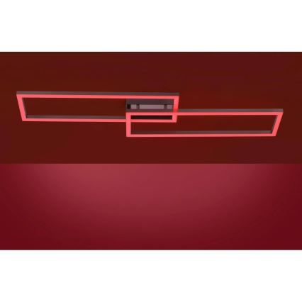 Leuchten Direkt 16430-55 - himmennettävä LED RGBW kattovalaisin MAXI 2xLED/18W/230V 2700-5000K mattakromi + kaukosäädin