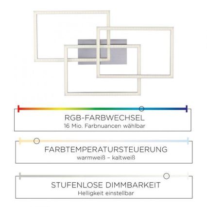 Leuchten Direkt 16431-55 - Himmennettävä LED-RGB-kattokruunu MAXI LED/27W/230V + kauko-ohjaus