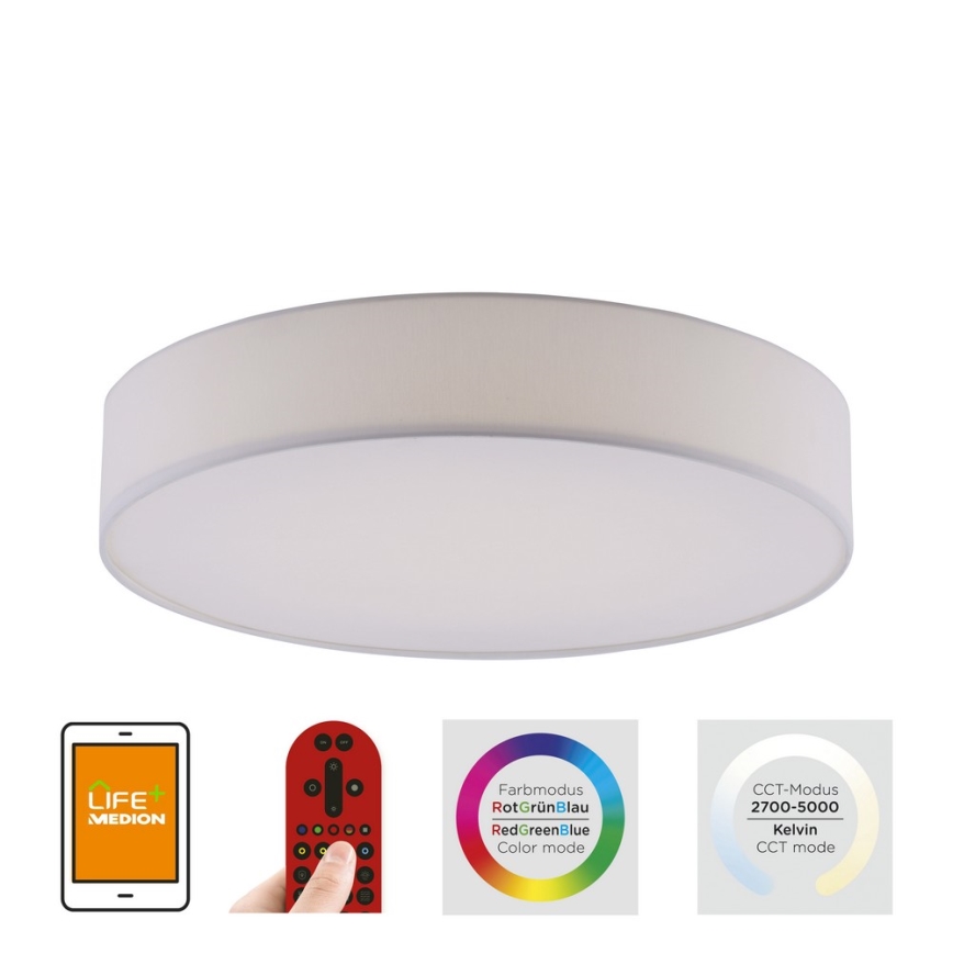 Leuchten Direkt 18428-16 - Himmennettävä LED-RGB-kattovalaisin LOLA LED/32W/230V Tuya + kauko-ohjaus
