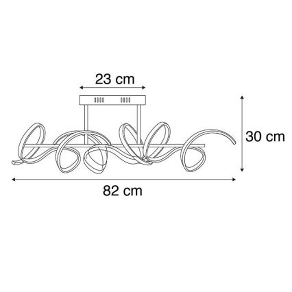 Leuchten Direkt 19032-21 - LED Himmennettävä pinta-asetettava kattokruunu CURLS LED/25,8W/230V